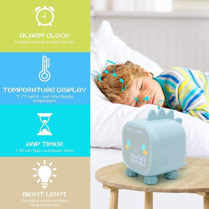 Réveil pour enfants - CZYDDD - Dinosaure mignon - Veilleuse - Minuteur 1–60 min - Entraîneur de sommeil