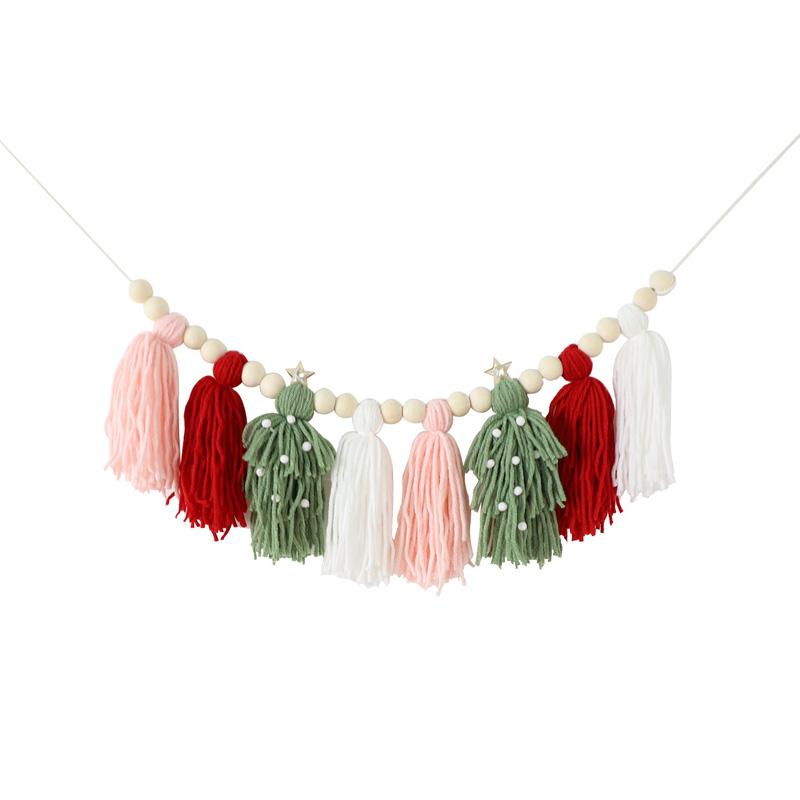 1Pc Colorful Adjustable Nordic Style Pendant Tassel Banner Christmas String