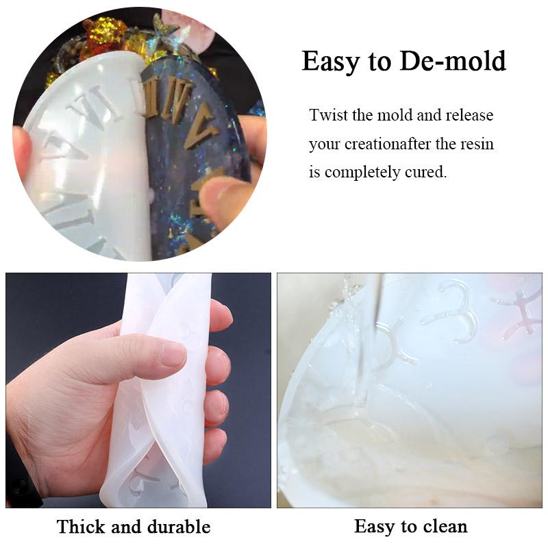 10cm 15cm Silicone Clock Mold Clock Resin Silicone Mould Casting Tools Handmade Jewelry Making Tool DIY Crafts Epoxy Resin Molds
