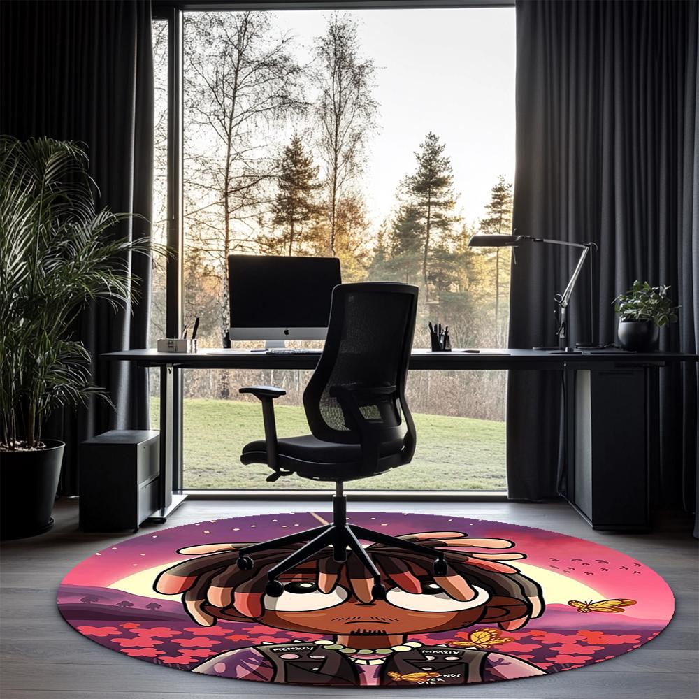 Juice WRLD Printed Round Rug Carpet Chair Rug Area Rug Entryway Doormats,for Office Chair Living Room Bedroom Kitchen Room.