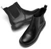 DADAWEN Women's Chelsea Boots, Side Gore, Short Boots, Water-Repellent, Soft, Easy To Walk In, Fall/Winter Shoes, Black, Size 24.5cm