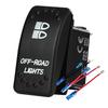 Waterproof White LED Rocker Switch for Light Bar Spot Lights 5P/7P ON-OFF-ON 12V/24V Heavy Duty for Car Boat Truck SUV 4x4 Hilux