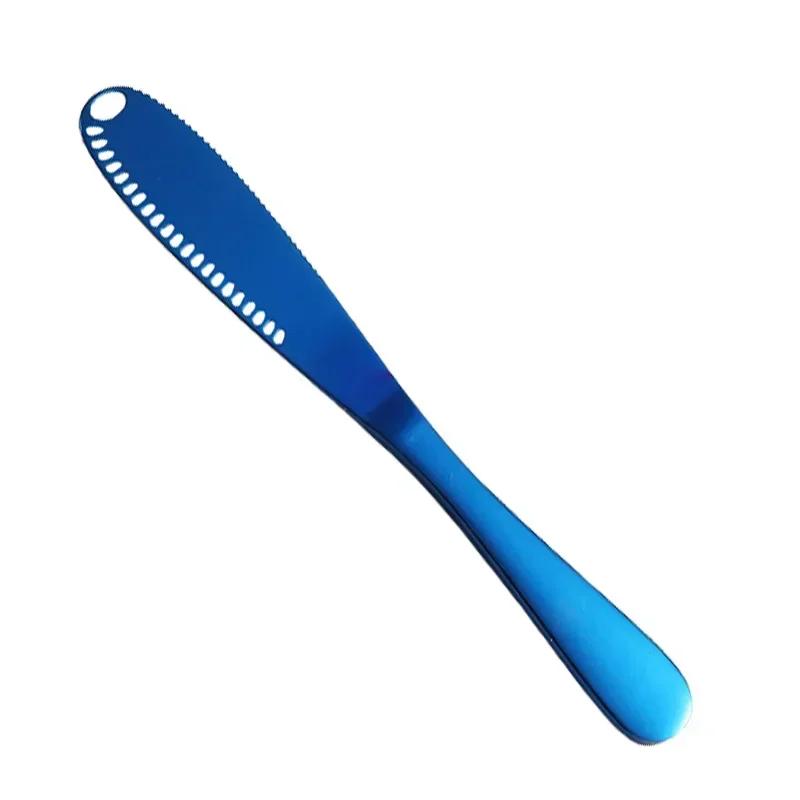 JUSTINLAU Butter Knife Holes Cheese Dessert Knife Stainless Steel Jam Knife Cutlery Toast Wipe Cream Cheese Cutter Kitchen Tools