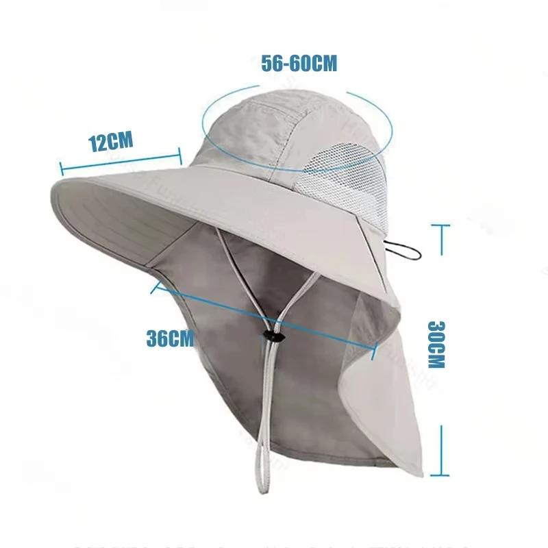 1/2/4PCS Summer Waterproof Fisherman HatOutdoor Hiking Fishing Sun Protection Hat Cycling Big Eave Neck Protection Sun Hat