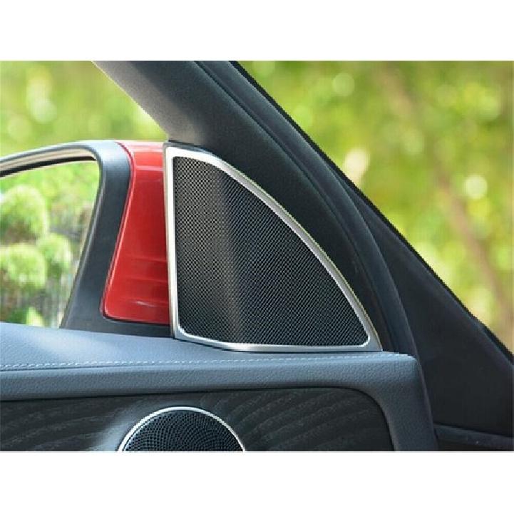 A~Pillar Tweeter Speaker Trim For Benz C Class W205 16~21 Front Door ABS Silver