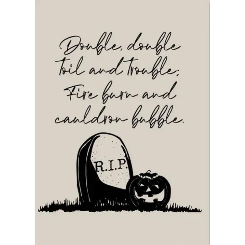 Nordic Simple Wall Art Halloween Skull Witch, HD Canvas Print Poster, Home Living Room Bedroom Decorative Painting