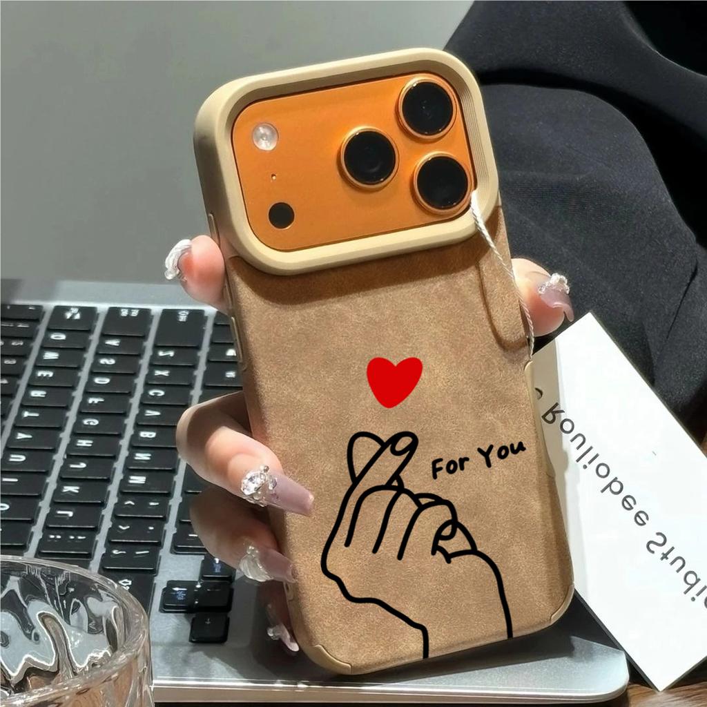 Love Heart For You Cute Luxury Executive Shockproof Phone Case For 15 Plus iPhone 16 15 14 13 12 17 Pro Max 11 Pro X XS XR Funda