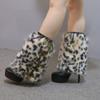 Elegant Soft Furry Leg Warmers Winter Accessory for Women Thermal Warm Fuzzy Plush Boot Cuffs Covers Leg Gaiters Socks