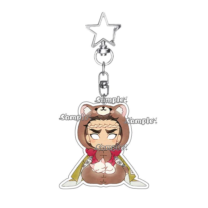 Cartoon Acrylic Nezuko Agatsuma Zenitsu Tomioka Giyuu Peripheral Keychain Pendant Decoration Fans Cute Accessory Ornaments Gifts