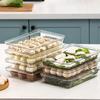 Dumpling Storage Box Single-Layer Transparent Refrigerator Dumpling Fresh Keeping Container Home Kitchen Food Sealed Storage Box