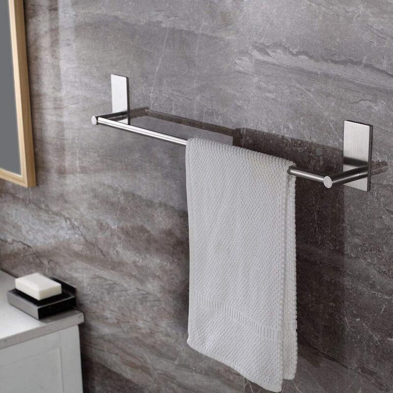 cmaos Stainless Steel Towel Bar & Shelf Set, No-Drill