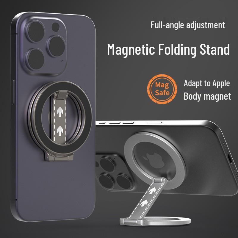 Magnetic Alloy Phone Stand: Multi-functional Desktop Holder for Universal Use