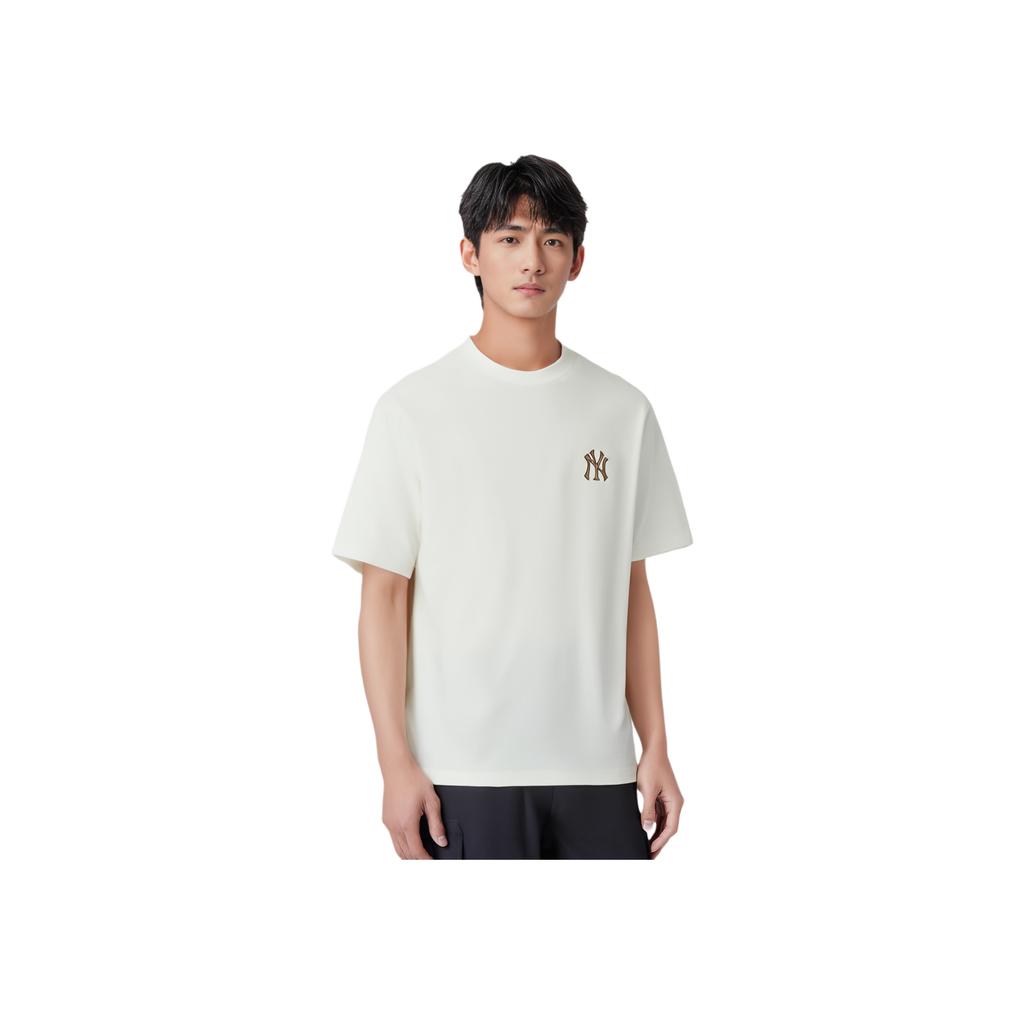 MLB Logo Loose Fit Round Neck Short Sleeve T-Shirt Unisex T-Shirt Cream 3ATSM0854-50IVS