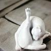 Charming Resin Cat Licking Fur Statue - Art Revival Style, Multifunctional Outdoor & Home Decoration