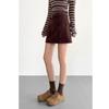 Melanoid Coffee Suede Plush High-Waist Slimming Skirt for Women – Spring/Autumn Hip-Hugging Short Skirt