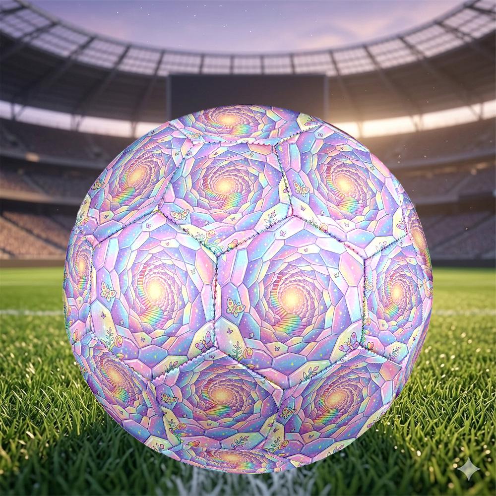 1pc Rainbow Tunnel Themed Soccer Ball, Size 5, Lightweight PVC Material, Outdoor Training Soccer Ball Gift. q62241