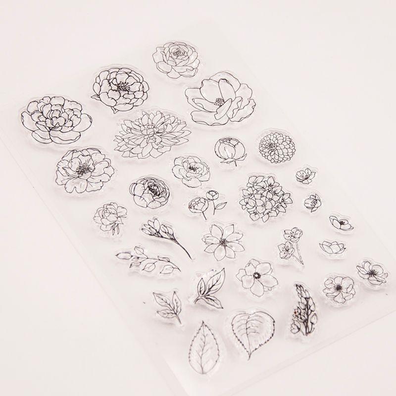 Flower Stamp Silicone Clear Seal Handmade Paper Card Greeting Card Decor Top Sale