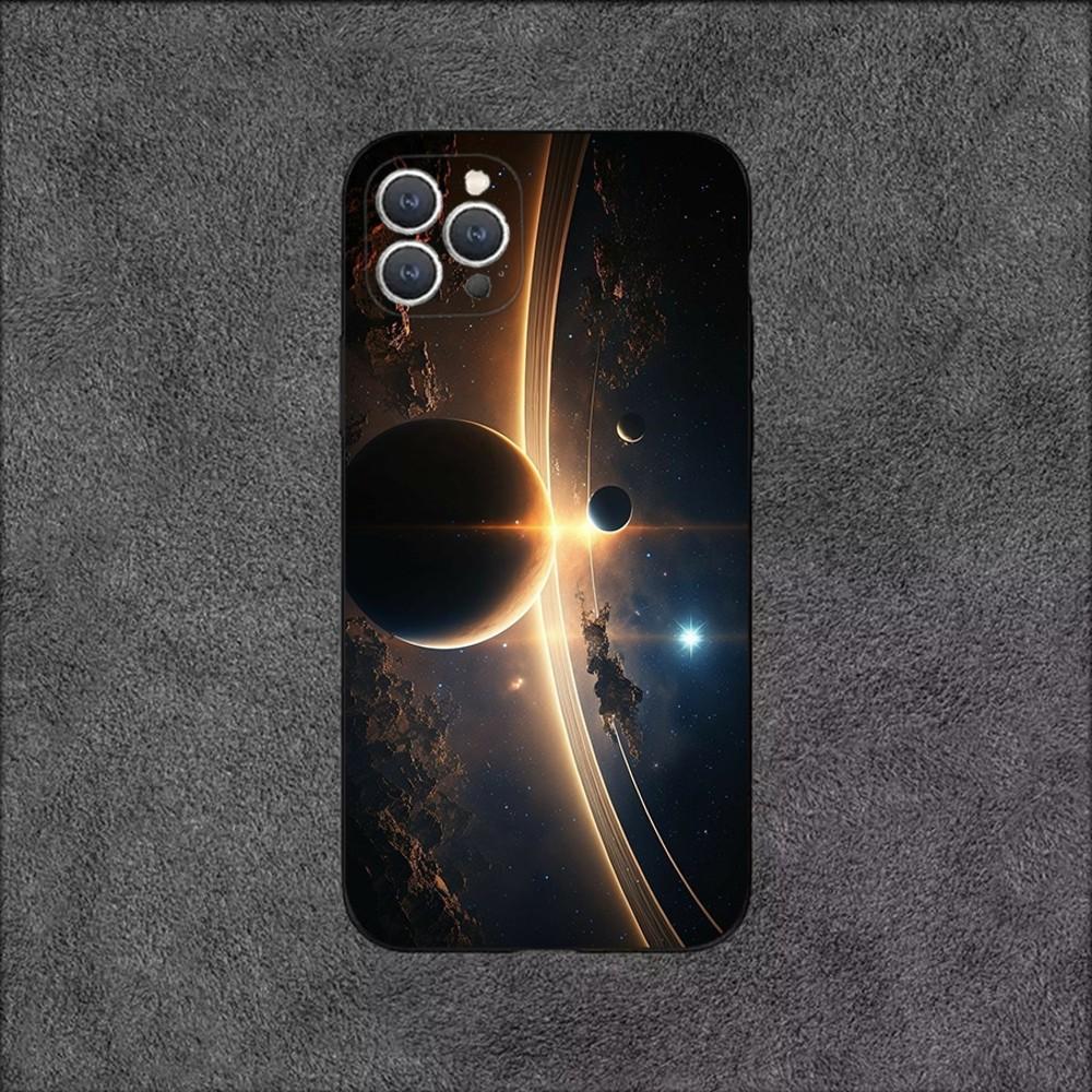 Pouzdro na telefon Vesmír pro Galaxii Vesmír pro iPhone 16,15,14,13,12,11,Plus,Pro Max,XS,X,XR,SE,Mini,8,7 Měkké silikonové černé krytí