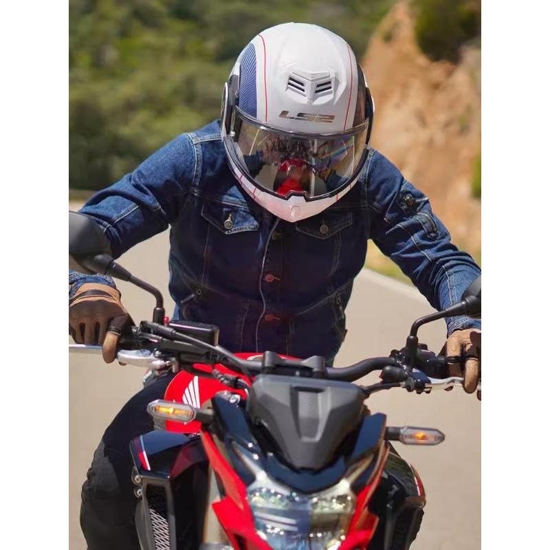 Original LS2 FF906 Advant Full Face 180 Degree Rear Flip Up Motorcycle Modular Double Lens Helmets for Men Women Universal