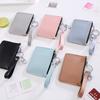 New Zipper Bag Card Badge Holder PU Leather with Hand Rope Coin Purse Card Case Office Supplies