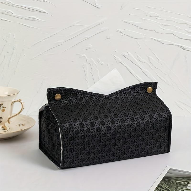 Family-Size Woven Tissue Storage Box, Minimalist Stylish Tissue Holder, Decorative Organizer for Office & Home