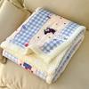 Autumn/Winter Double-Layer Milk Velvet Blanket Cartoon Printed Thick Warm Office Nap Blankets Lamb Cashmere Leisure Sofa Cover