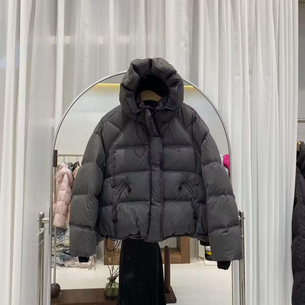 Winter new candy color puff hooded down jacket women's short thickened warm bread jacket household jacket tide
