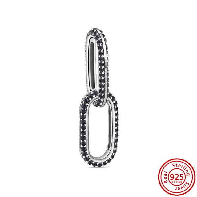 925 Silber Charm Herz Runder Stecker Medaillenanhänger Double Link Mini Dangle Fit Original Me Charms Armbänder Schmuck