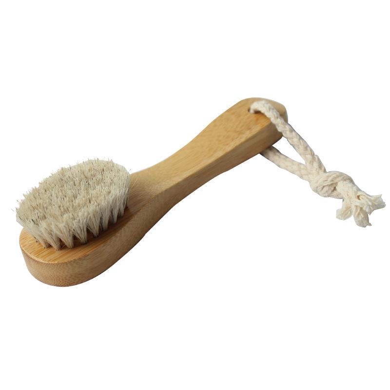 Soft Bamboo Horsehair Face Brush for Infants & Toddlers - Gentle Massage & Cleaning Brush