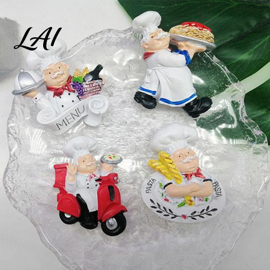 Recipe Holder Magnets 3D Cartoon Chef Refrigerator Magnet Resin Baker Decorative Fridge Memo Notes Photo for Home Decor Theme Ornaments
