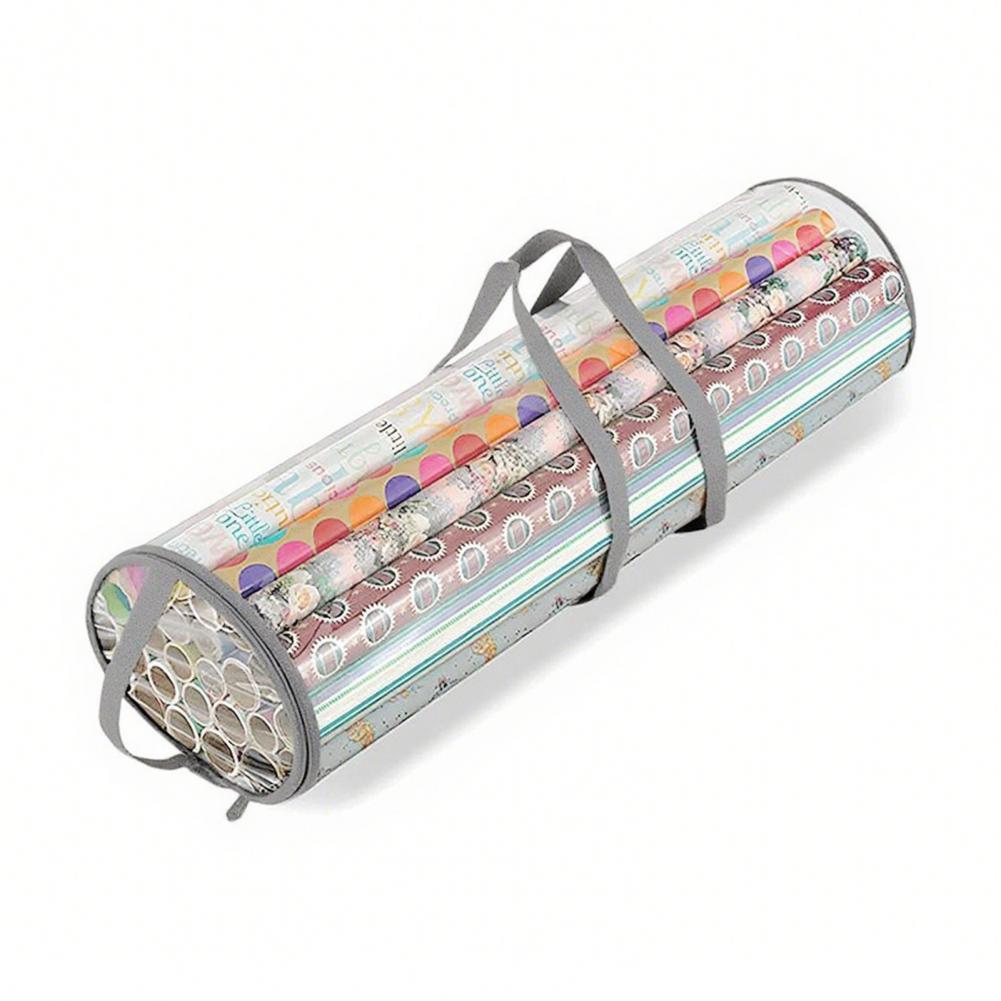 Holiday Wrap Storage Gift Wrap Storage Bags with Handles Holiday Wrapping Paper Organizer Tote Roll Wrap Storage for Christmas