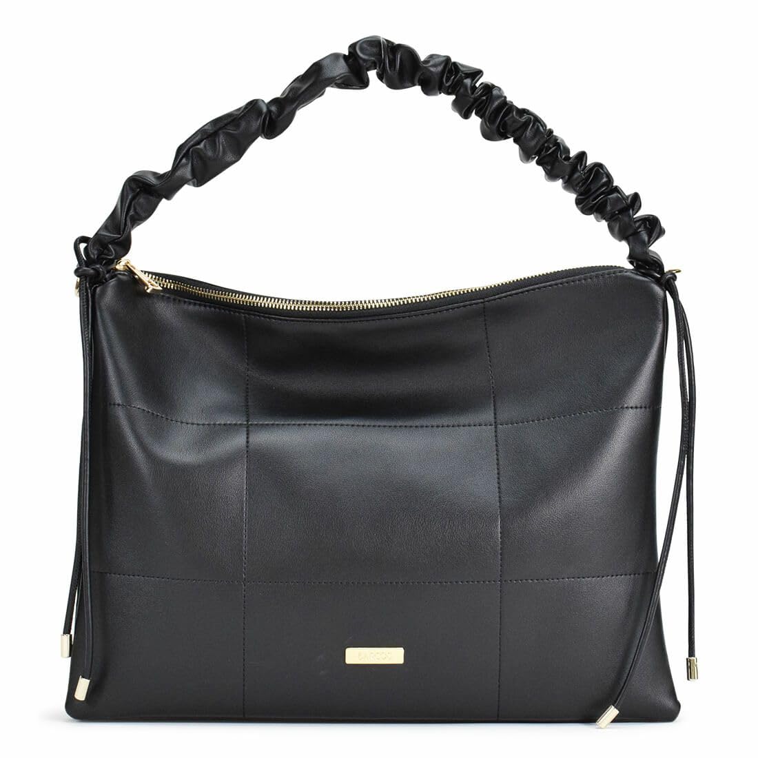 

Barcos Stitch Design Leather Premium Cowhide Black Handbag, Women s, 2-Way, Handbag/Shoulder Bag, Leather, Square, чорний