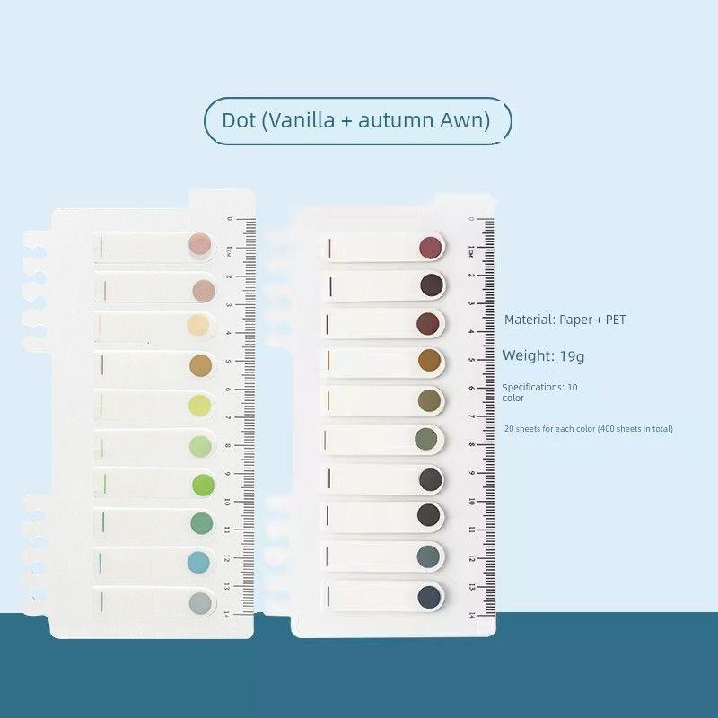 

Grade Three Class Two Morandi Sticky Notes Loose-Leaf Index Stickers Tearable Classification Bookmark Note Color Stick Label Dot Edition (Vanilla + Autumn Mans)