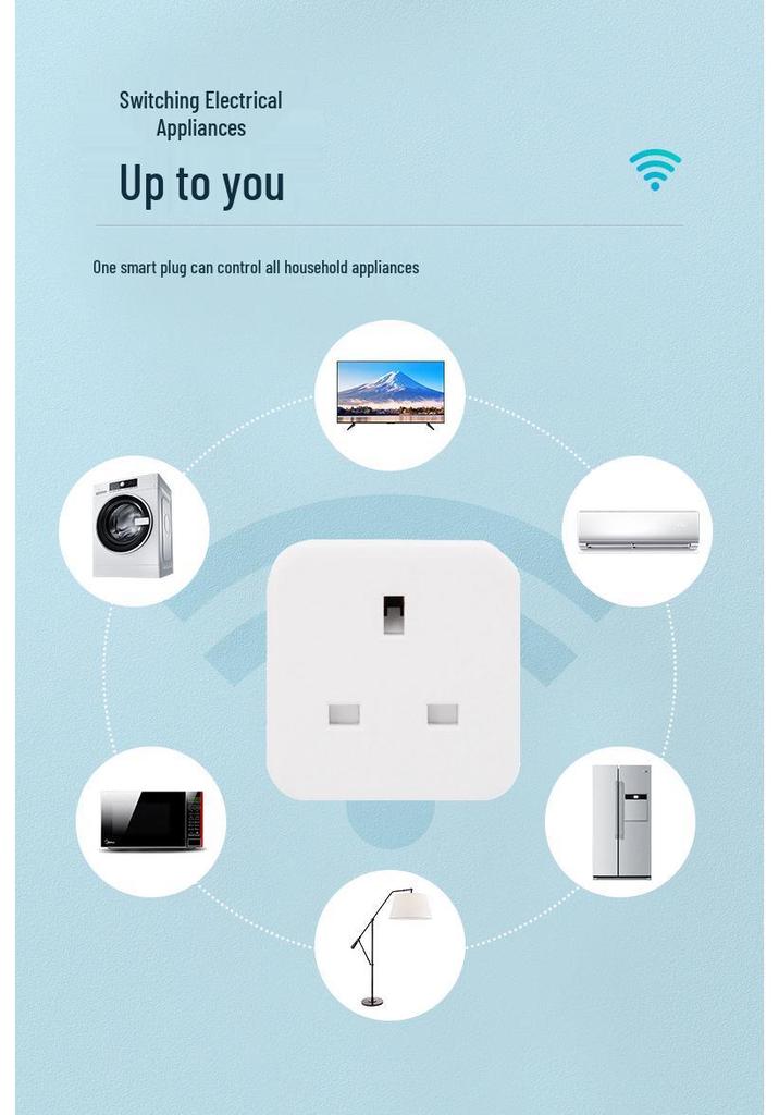 Graffiti WiFi Smart Socket with Mobile App & Alexa Voice Control - UK Standard