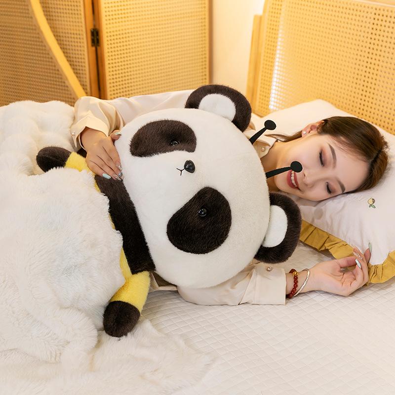 Cute Bee Panda Plush Doll Giant Panda Transformed Into Little Bee Doll Children's Companion Doll Gift