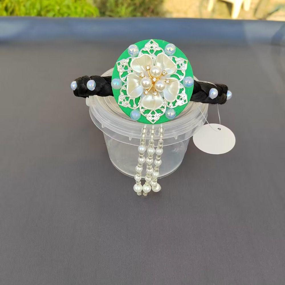 Pearl Korean Headband Flower Stage Dance Hair Hoop Classical Hanbok Hairband  Performance
