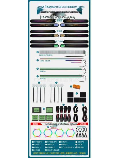 

Leapmotor C01C11 Car Interior 64-Color Dynamic Atmosphere Light