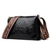 Luxury Retro Floral Embossed Leather Crossbody Bag for Women – Fashion Shoulder Bag with Wide Strap, Casual Daily & Travel Handbag