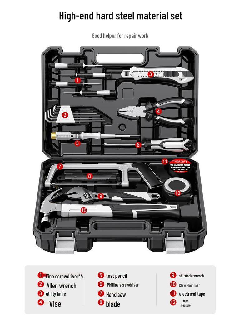 Royal Household Hardware & Woodworking Toolbox Set