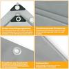 Heavy Duty PVC Tarpaulin 670g/m² Waterproof Tear Resistant UV Resistant with Eyelets 3x5m for Truck Boat Trailer Pool