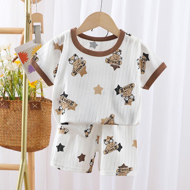 2026 Summer Children's Short Sleeved Shorts Cotton Set