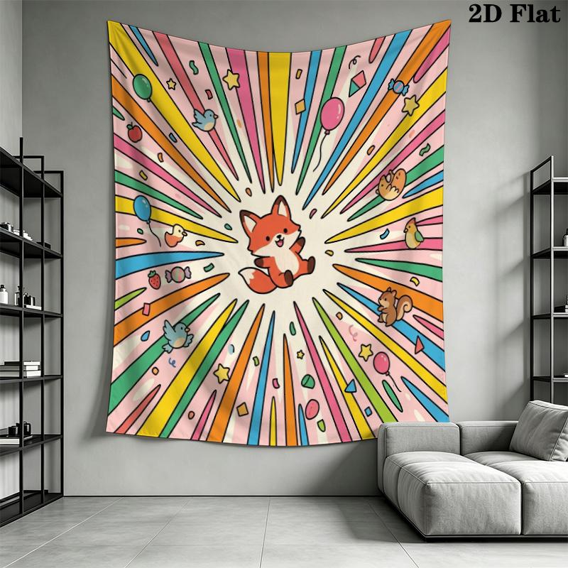 Cute Cartoon Wall Tapestry Aesthetic Wall Hanging Printed Fabric Blanket Decorative Tapestries for Bedroom Living Room Home Decor