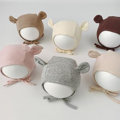 Simpatico cartone animato cappello da neonato orso orecchio neonato neonato ragazza coreana cappello da bambino tinta unita primavera autunno berretto da bambino