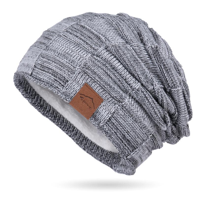 Autumn and Winter Velvet Mixed Color Versatile Wool Knitted Hat Warm Fashion Pullover Hat European and American Winter Hats