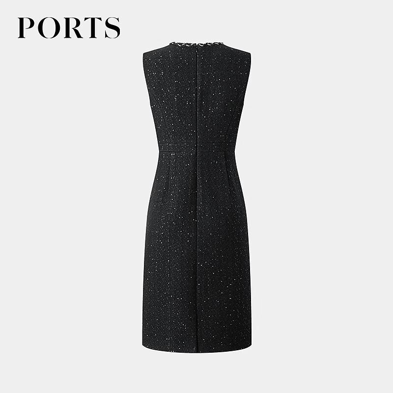 PORTS Women's Beaded Collar Waist-Cinched Dress