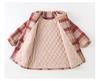 Girls' 2025 Mid-Length Plaid Wool Coat - Thickened for Autumn/Winter Warmth