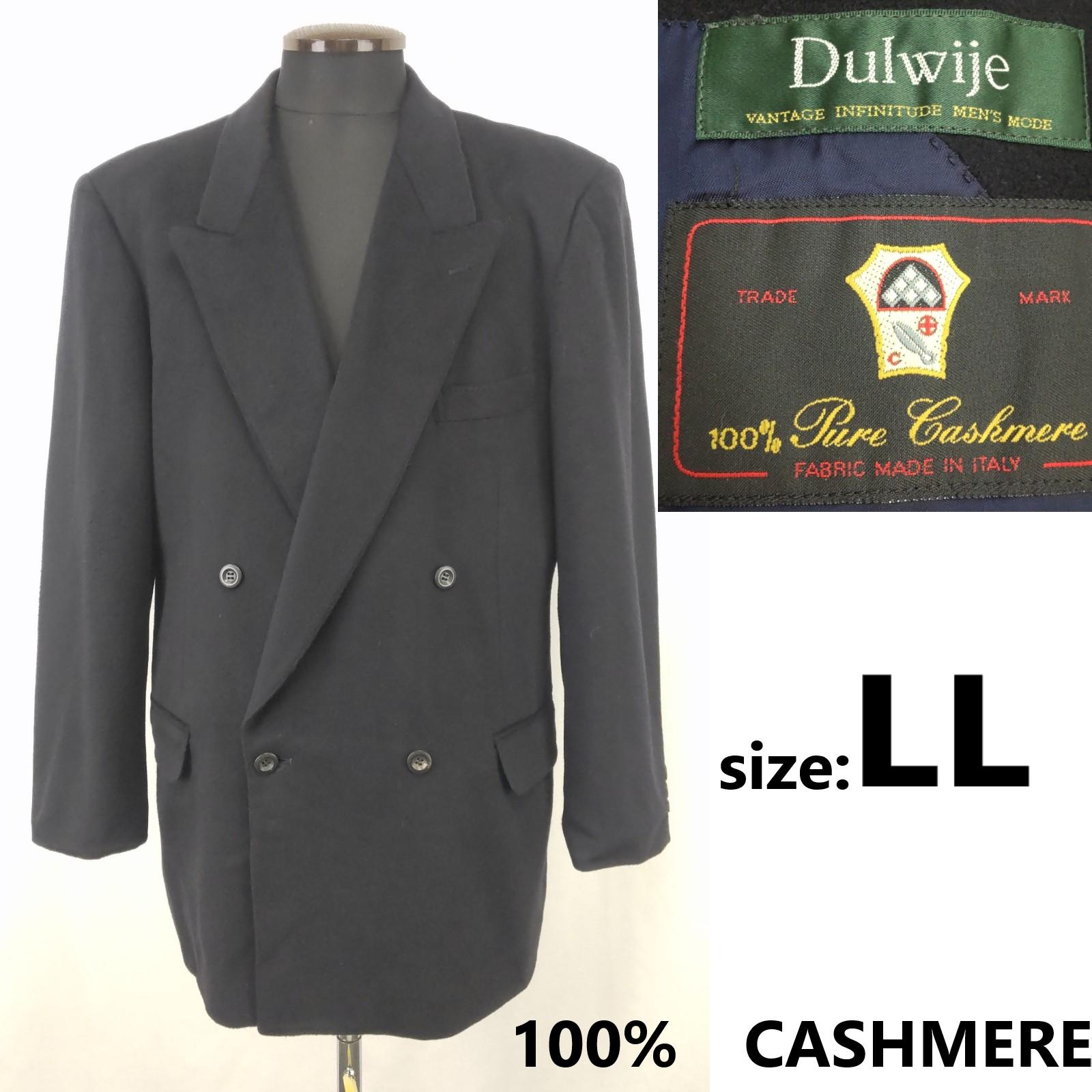 

Отличное состояние Dulwije Италия 100% кашемир пиджак на заказ двубортный блейзер LL мужской черный(ИСПОЛЬЗОВАЛ)