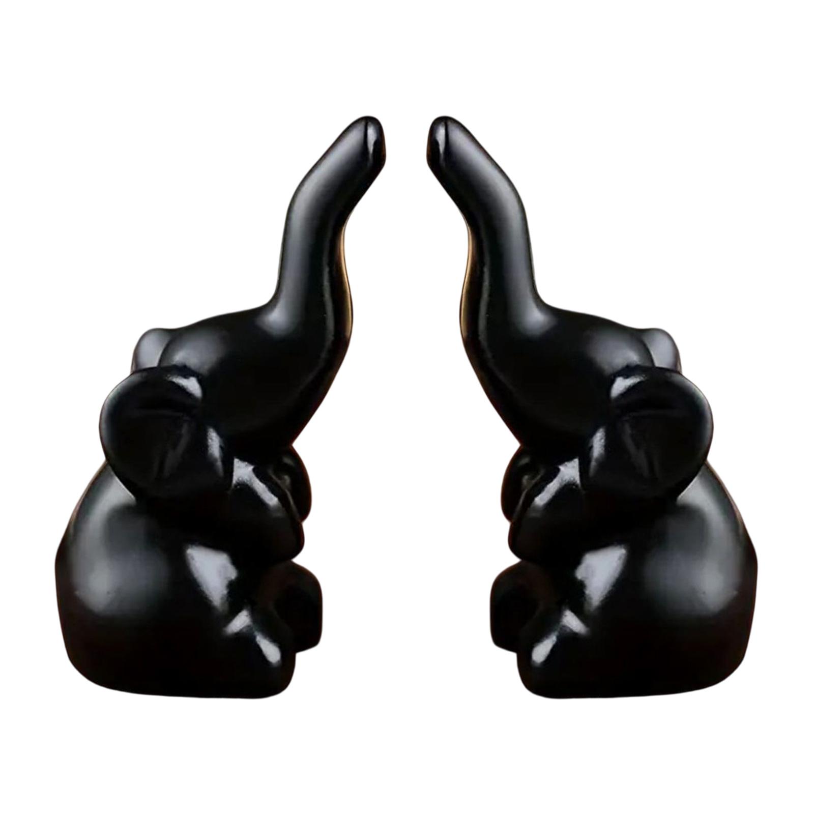 Elephant Decors,Elephant Statues Bring Good Luck for Home Decors Resin Elephant Figurines for Bookshelfs Centerpieces золотой
