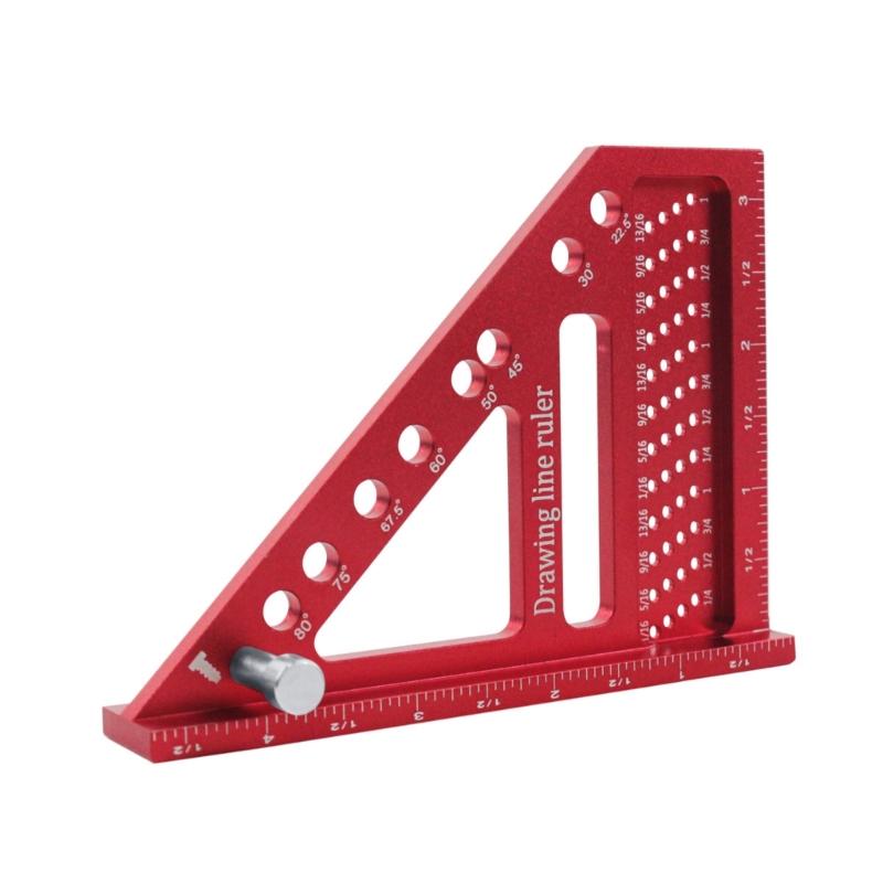 Aluminium Measuring Ruler 22.5-90 Degree Protractor Woodworking Square Ruler Miter Ruler for Engineer Carpenter 1