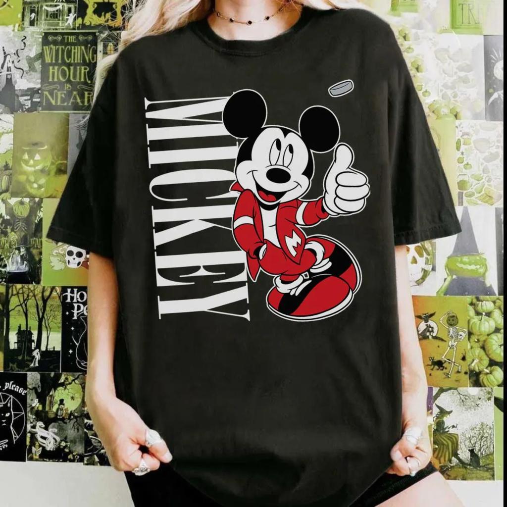 Walt 2026 Mickey Mouse Cool God Mickey Kingdom Printed Fashion WoUnisex TShirt Short Sleeve Loose Plus Size Top